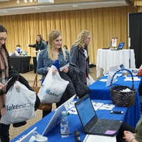 Students enjoying GradFest